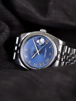 2007 ROLEX DATEJUST BLUE SUNBURST ROMAN DIAL REF 116200 Z SERIAL