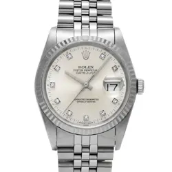 ROLEX DATEJUST 16234G SILVER CASE SIZE 36×36MM MEN'S USED WATCH #712114
