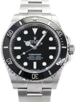 ROLEX SUBMARINER NO DATE 124060 BLACK CASE SIZE 41MM MEN'S USED WATCH #73814