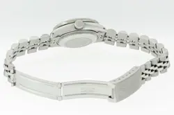 ROLEX LADIES DATEJUST STAINLESS STEEL QS WATCH, BLUE DIAMOND DIAL, DIAMOND BEZEL