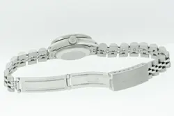 ROLEX LADIES DATEJUST STAINLESS STEEL QS WATCH, BLUE DIAMOND DIAL, DIAMOND BEZEL