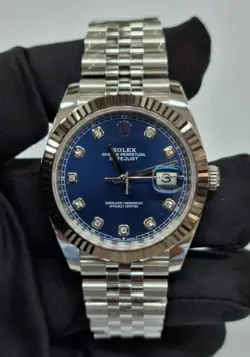 Rolex Datejust 41mm Blue Dial & Diamond Jubilee Bracelet 126334, Unworn 2025
