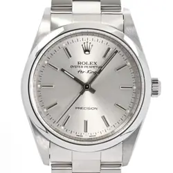ROLEX AIR KING 14000 SILVER CASE SIZE 34MM MEN'S USED WATCH #775714