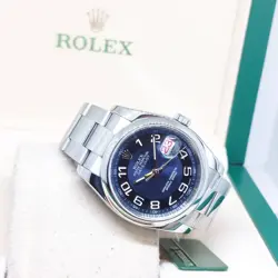 ROLEX 36MM OYSTER PERPETUAL BLUE & BLACK ARABIC DIAL DATEJUST REF: 116234 (13)