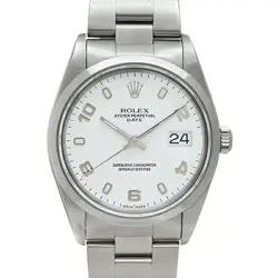 ROLEX OYSTER PERPETUAL DATE 15200 WHITE CASE SIZE 34MM USED WATCH #741914
