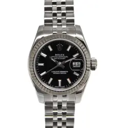 ROLEX DATEJUST 179174 BLACK CASE SIZE 26MM LADIES USED WATCH #714414