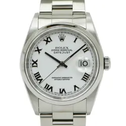 ROLEX DATEJUST 36 16200 WHITE MEN'S USED WATCH #754514