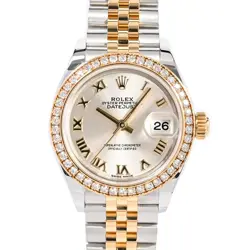 ROLEX DATEJUST 28 279383RBR/J SILVER CASE SIZE 28MM LADIES USED WATCH #71114