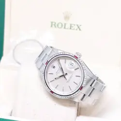 Rolex 34mm Silver Sticks Dial Oyster Perpetual Date REF: 15200 (L Series)
