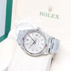 Rolex 34mm Silver Sticks Dial Oyster Perpetual Date REF: 15200 (L Series)