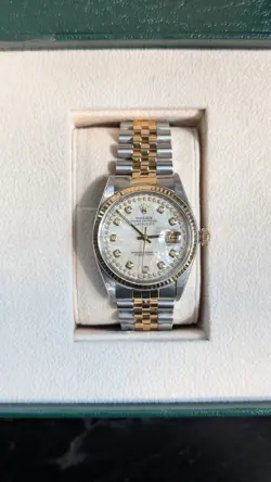 ROLEX DATEJUST 36MM TWO-TONE YELLOW GOLD JUBILEE BAND CUSTOM DIAMOND DIAL