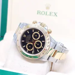ROLEX 40MM 18K HALF YELLOW GOLD BLACK INDEXES DIAL 