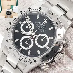 ROLEX COSMOGRAPH DAYTONA ENGRAVED REHAUT 40MM 116520 BLACK DIAL STEEL BOX PAPERS