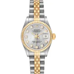 ROLEX DATEJUST STEEL YELLOW GOLD ANNIVERSARY DIAMOND WATCH 69173 BOX PAPERS