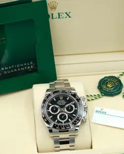ROLEX DAYTONA 126500LN STAINLESS STEEL BLACK DIAL OYSTER BRACELET NEW UNWORN '24