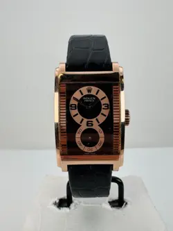 ROLEX CELLINI PRINCE ROSE GOLD BLACK DIAL  WATCH 5442
