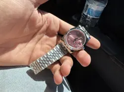 ROLEX DATEJUST 31 PINK INDEX DIAL STAINLESS STEEL SMOOTH BEZEL JUBILEE BRACELET