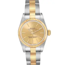 ROLEX OYSTER PERPETUAL STEEL YELLOW GOLD CHAMPAGNE LADIES WATCH 76193
