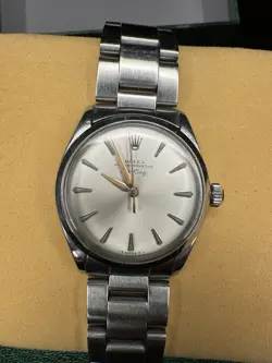 ROLEX 34MM 1970 STAINLESS STEEL AIR-KING OYSTER 5500 SILVER DIAL
