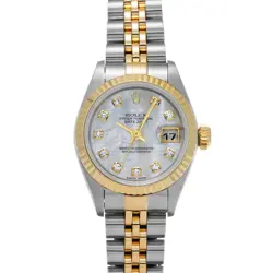 ROLEX DATEJUST 79173NG WHITE SHELL/DIAMOND WATCH 679150