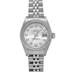 ROLEX DATEJUST 79174NG WHITE SHELL/DIAMOND WATCH 674080