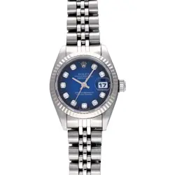 ROLEX DATEJUST 69174G BLUE GRADIENT/DIAMOND WATCH 674898