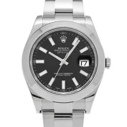 ROLEX DATEJUSTII 116300 BLACK WATCH 672337
