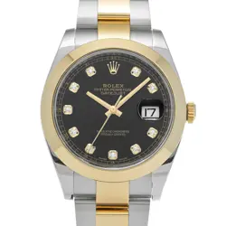ROLEX DATEJUST 41 126303G BRIGHT BLACK/DIAMOND WATCH 671829