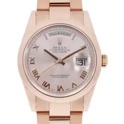 ROLEX DAY DATE 118205 PINK ROME M NUMBER SECOND HAND MENS