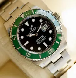 AUTHENTIC✧ROLEX✧MEN'S WATCH✧BLACK DIAL 41MM PLATINUM FLUTED BEZEL JUBILEE WATCH
