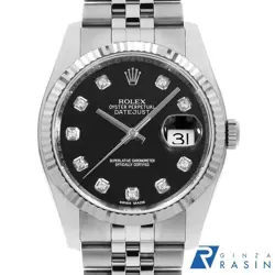 ROLEX DATEJUST 10P DIAMOND 116234G BLACK 5 ROW JUBILEE 644928