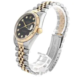 ROLEX DATEJUST 10P DIAMOND 16233G BLACK K 645490