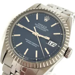 AUTH ROLEX OYSTER PERPETUAL DATEJUST 1603 35MM AT STAINLESS STEEL MENS WATCH