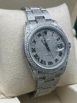 Rolex Datejust 41MM Aftermarket Diamond Pavé Dial Aftermarket Oyster 126300