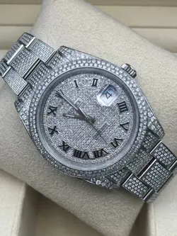 Rolex Datejust 41MM Aftermarket Diamond Pavé Dial Aftermarket Oyster 126300
