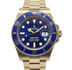 2020'S MINT ROLEX SUBMARINER 18K YELLOW GOLD CERAMIC BLUE ON BLUE WATCH