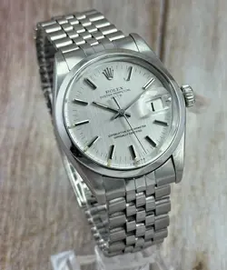 1972 ROLEX OYSTER PERPETUAL DATE GENTS AUTOMATIC WATCH REF 1500 34MM & BRACELET