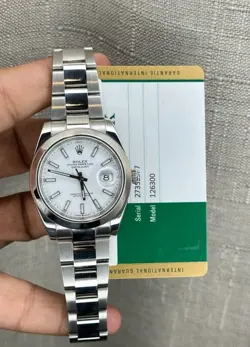 ROLEX DATEJUST 126300 OYSTER BRACELET SMOOTH BEZEL PAPERS 2019