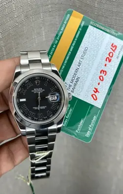 PAPERS 2015 Rolex Datejust II 116300 Black Wimbledon Oyster 41mm