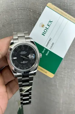 PAPERS 2015 Rolex Datejust II 116300 Black Wimbledon Oyster 41mm