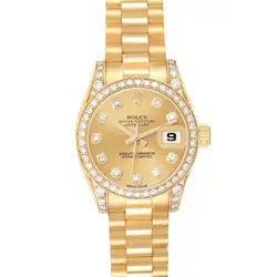 ROLEX PRESIDENT DATEJUST YELLOW GOLD DIAMOND LADIES WATCH 179158 BOX CARD