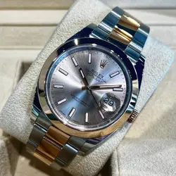 ROLEX DATEJUST 41MM 126301 EVERROSE GOLD STEEL OYSTER BRACELET SUNDUST B+P
