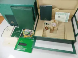 ROLEX 18K YG PRESIDENT DAY DATE 36MM, 118398 DIAMOND DIAL, BAGUETTE BEZEL B/P