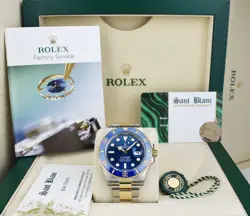 ROLEX 18KT GOLD & STAINLESS STEEL SUBMARINER 41 BLUE DIAL 126613 LB SANT BLANC