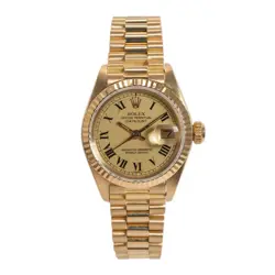 1976 ROLEX LADY DATEJUST 26MM 6917 DIAMOND DIAL PRESIDENT 18K YELLOW GOLD WATCH