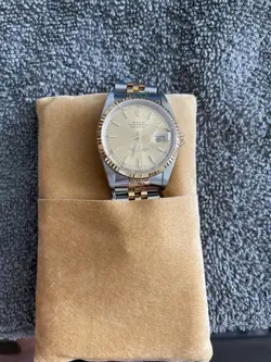 ROLEX DATEJUST SILVER AND GOLD