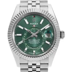 ROLEX SKY-DWELLER 336934 MINT GREEN 5 ROW JUBILEE BRACELET RANDOM NUMBER SEC...