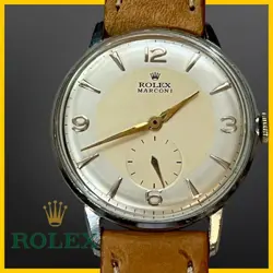 VINTAGE ROLEX MARCONI MENS WATCH 1930'S 35MM TWO TONE DIAL, NICKEL PLATED CASE