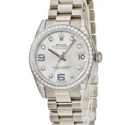 ROLEX DATEJUST 31 SOLID K18WG GENUINE DIAMONDS & SAPPHIRES 178159 TO215598