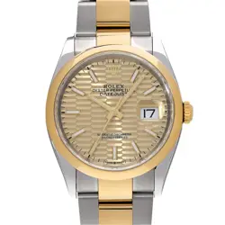 ROLEX DATEJUST 36 126203 GOLDEN FLUTED MOTIF WATCH 682604